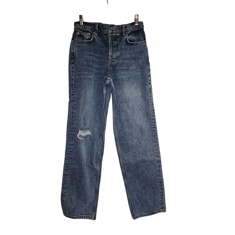 Rails The Topanga High Rise Straight Leg Distressed Jeans Blue‎ Size 26 28x30